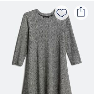 Fortune & Ivy Black and White Herringbone Dress